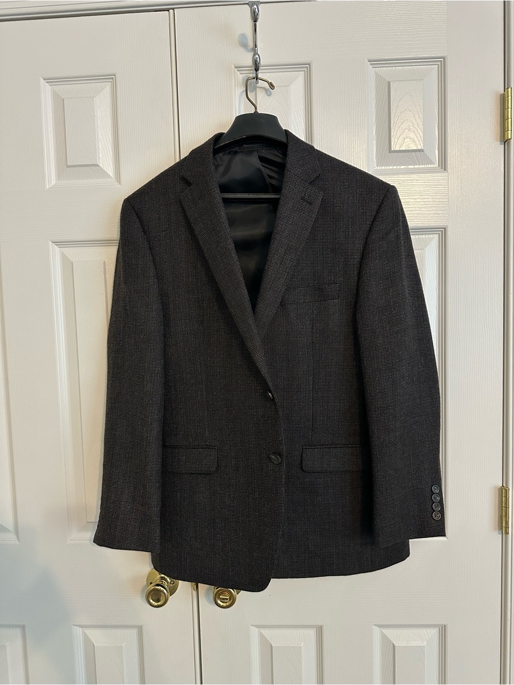 NWT Chaps Men's Dark Charcoal Two-Button Blazer Dinner Jacket